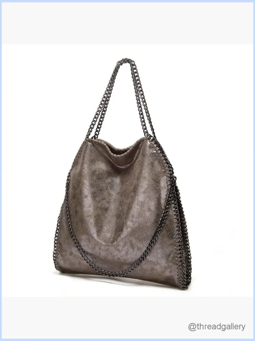 Faux Leather Chain Crossbody Hobo Bag Large Shoulder Handbag